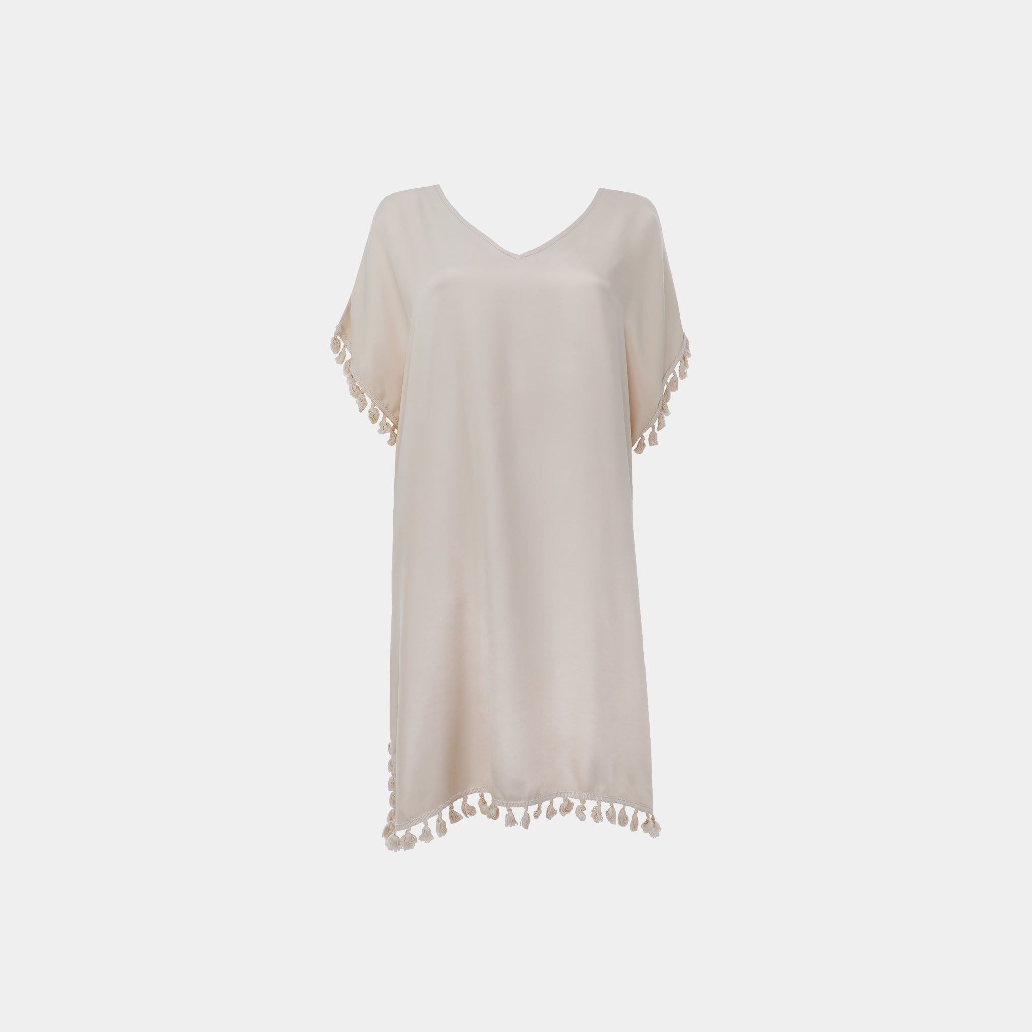 ANNA Sommerkleid mit Quasten beige