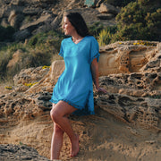 ANNA Sommerkleid mit Quasten türkis
