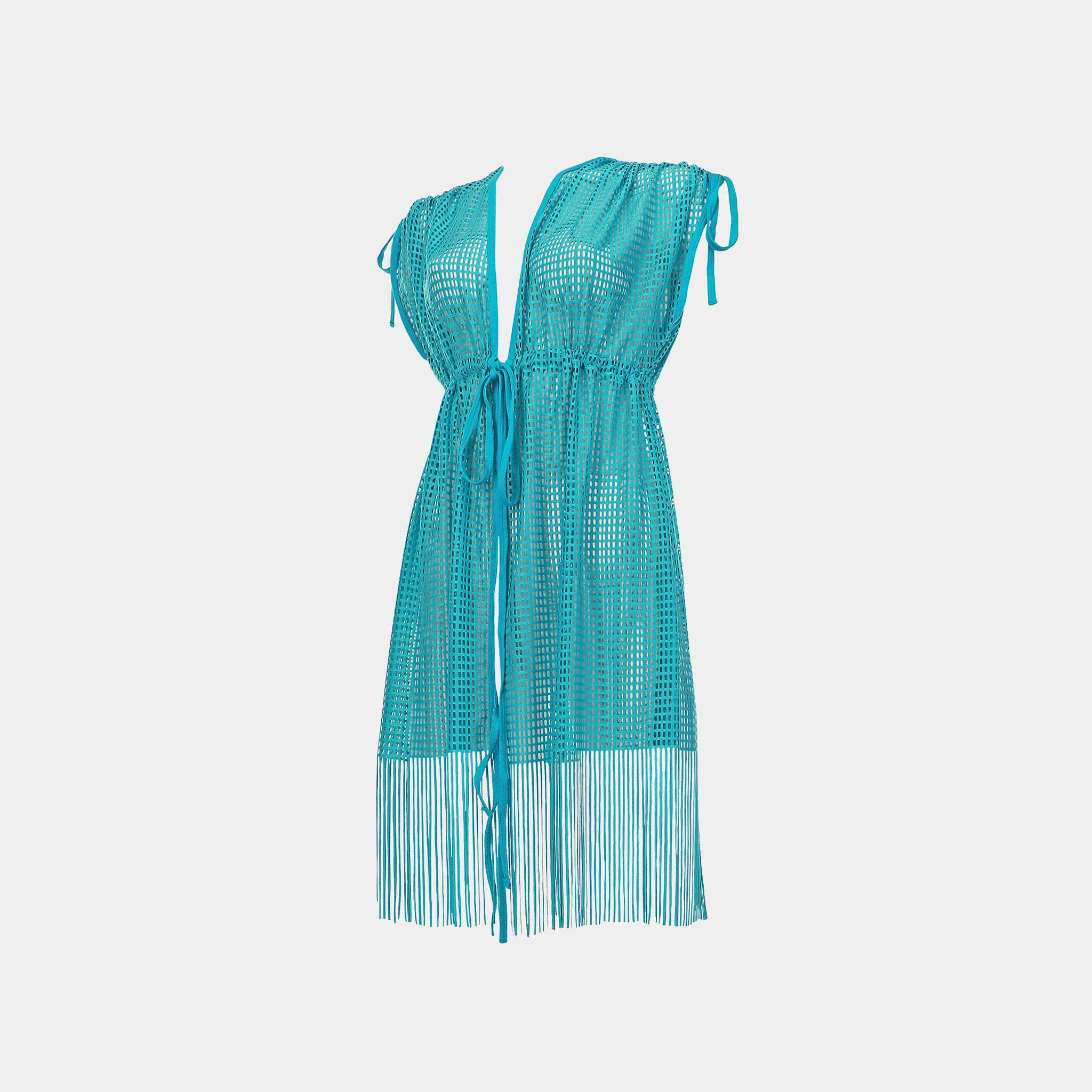 GIULIA Fransenkleid kurz türkis