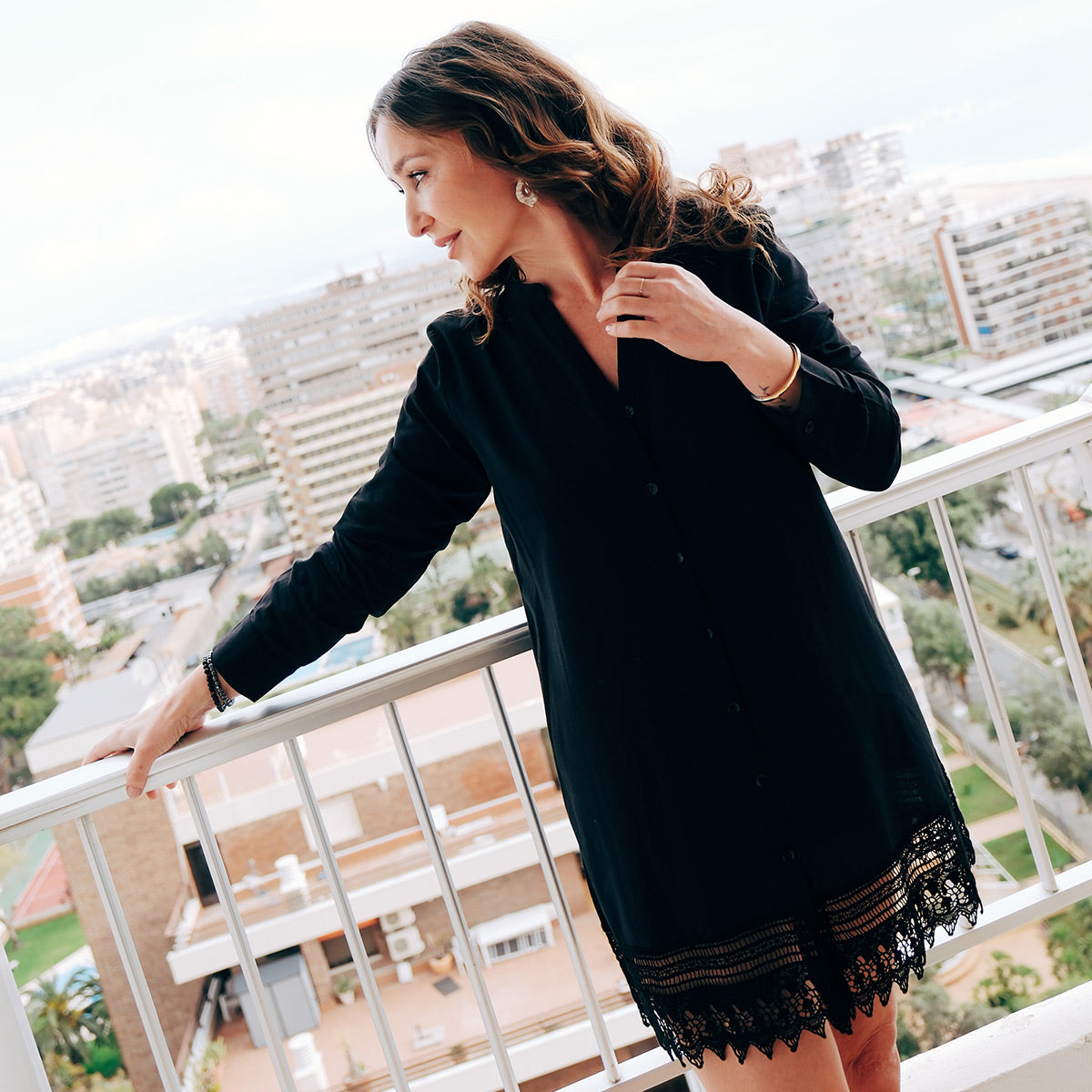MILA Hemdblusenkleid schwarz