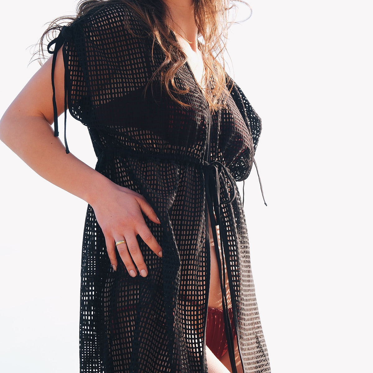 SOPHIA langes Fransenkleid schwarz