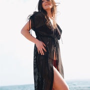 SOPHIA langes Fransenkleid schwarz