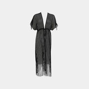 SOPHIA langes Fransenkleid schwarz
