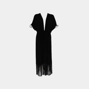 VIKTORIA langes Fransenkleid "blickdicht"