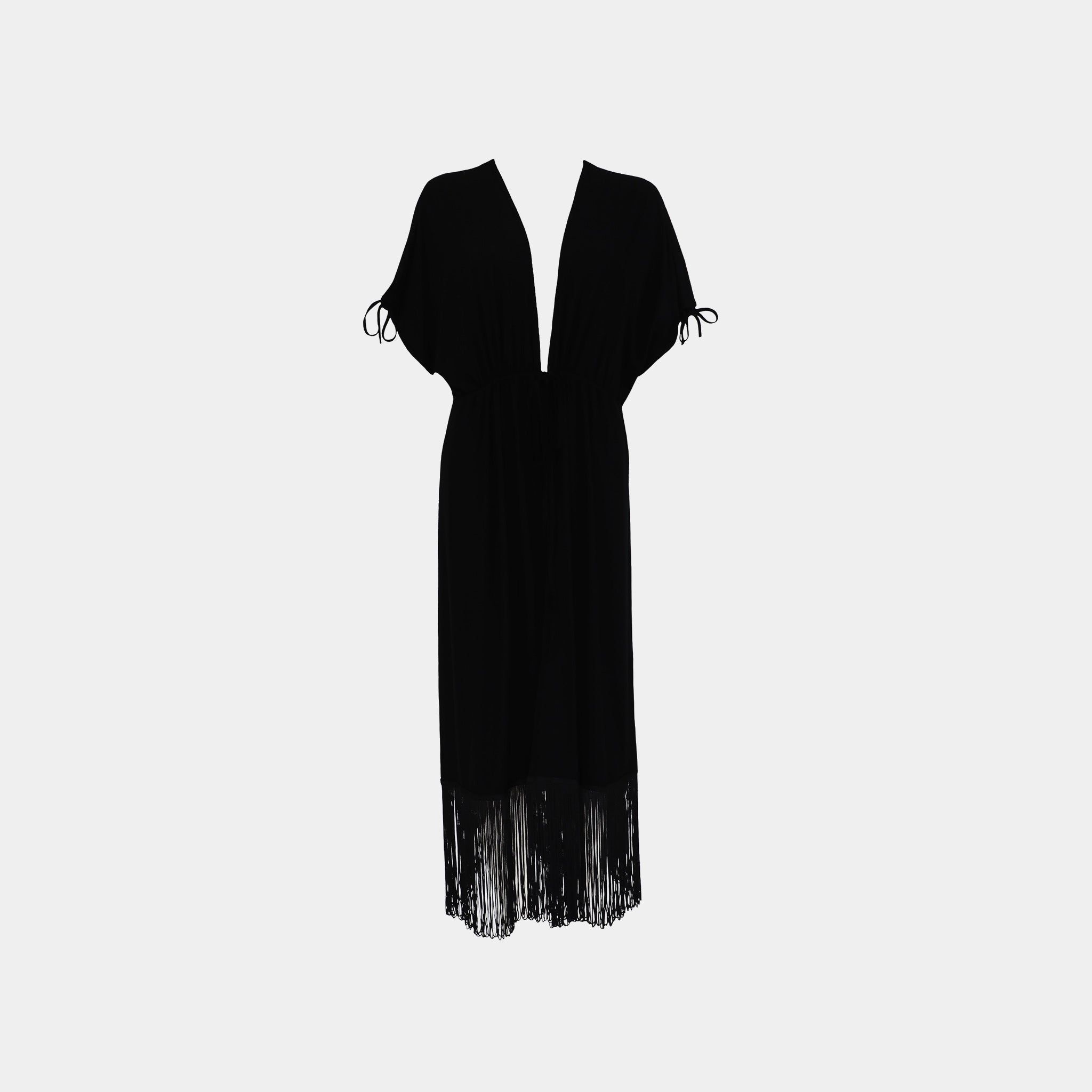 VIKTORIA langes Fransenkleid "blickdicht"